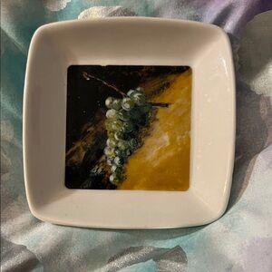 Cypress Elegant Grape Art Square trinket Plate-NWOT